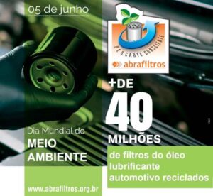 Programa de logística reversa de filtros usados do óleo lubrificante automotivo, Descarte Consciente Abrafiltros, alcançou números expressivos que quase equivalem a frota circulante de veículos atual que totaliza 46,9 milhões, entre automóveis, comerciais leves e caminhões (dados Sindipeças)