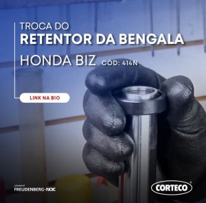 Confira o tutorial da Corteco para a substituição do retentor da bengala da Honda Biz 125