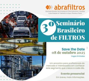3º Seminário Brasileiro de Filtros acontecerá no dia 08 de outubro 18/03/2025 por Solange em Abrafiltros,Evento,Lançamentos,Mercado de reposição Nenhum Comentário
