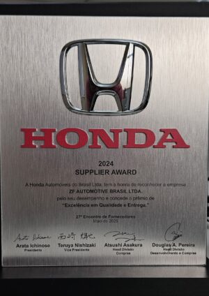 ZF é reconhecida por Honda e Toyota pela excelência em qualidade, entrega e logística