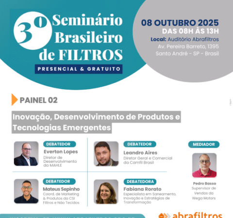 Inovação e tecnologias emergentes na filtração serão assuntos do 3° Seminário Brasileiro de Filtros