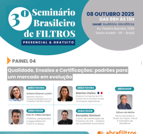 Seminário da Abrafiltros irá destacar a importância da qualidade e certificações para o setor