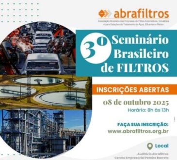Abrafiltros realiza 3º Seminário Brasileiro de Filtros no dia 8 de outubro