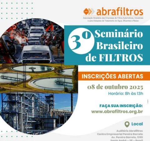 Abrafiltros realiza 3º Seminário Brasileiro de Filtros no dia 8 de outubro