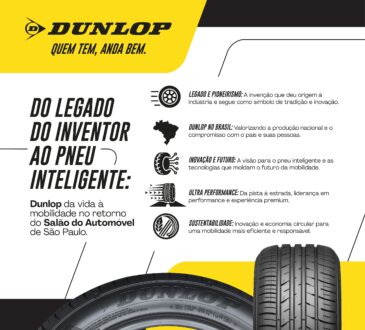 Do legado do inventor ao pneu inteligente: Dunlop da vida à mobilidade no retorno do Salão do Automóvel de São Paulo